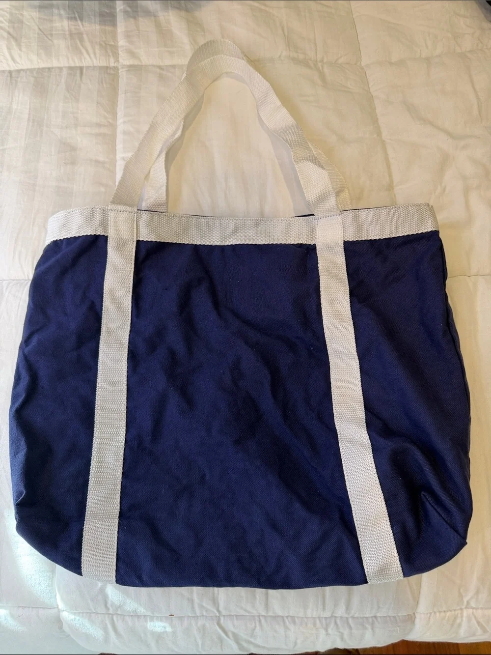 New York Yankees Navy Canvas Tote with White Straps